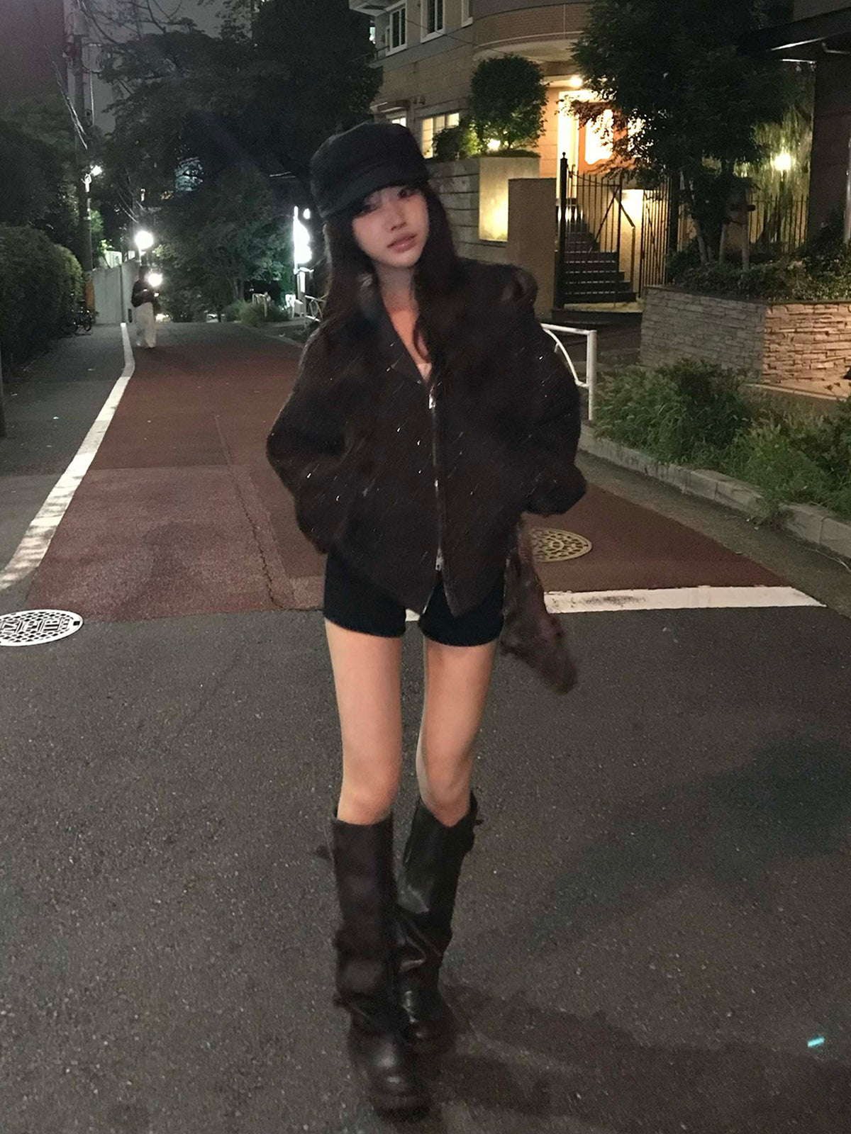 グリッターツイードダブルジップブルゾン
