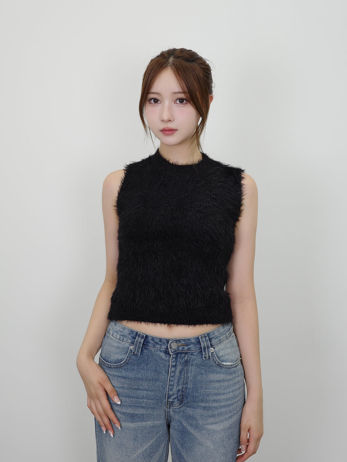 シャギーニットボレロセット