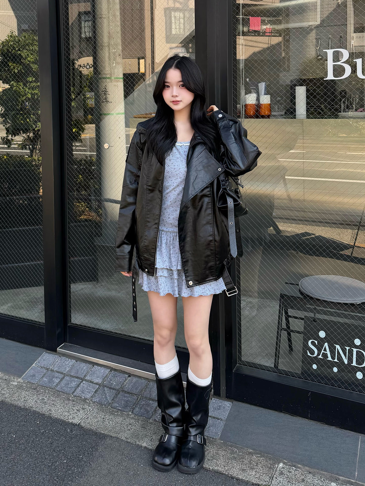 숄더 리본 티어드 캐미 원피스