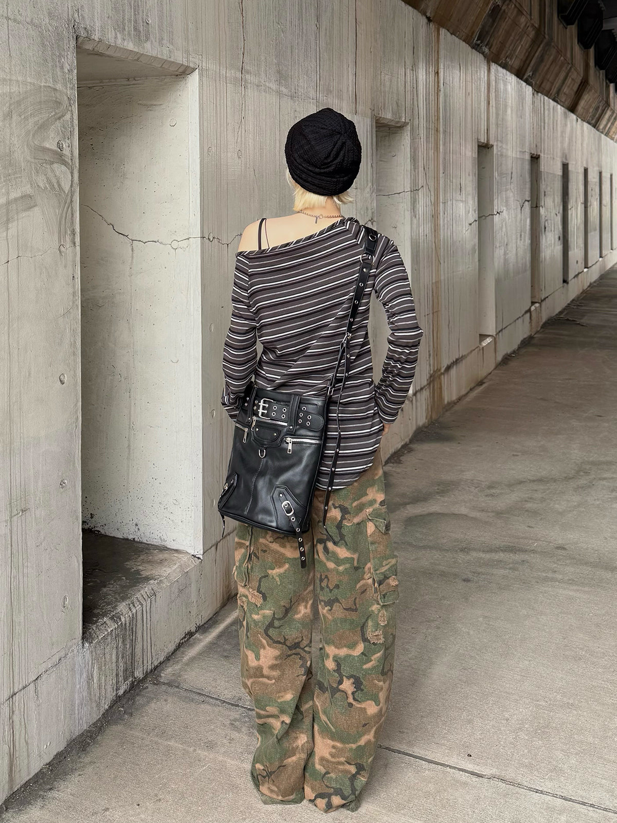 Camouflage Damage Cargo Denim Pants
