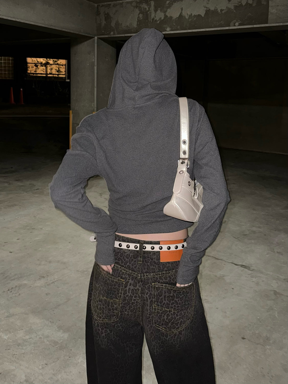 カシュクールフーディークロップドカットソー