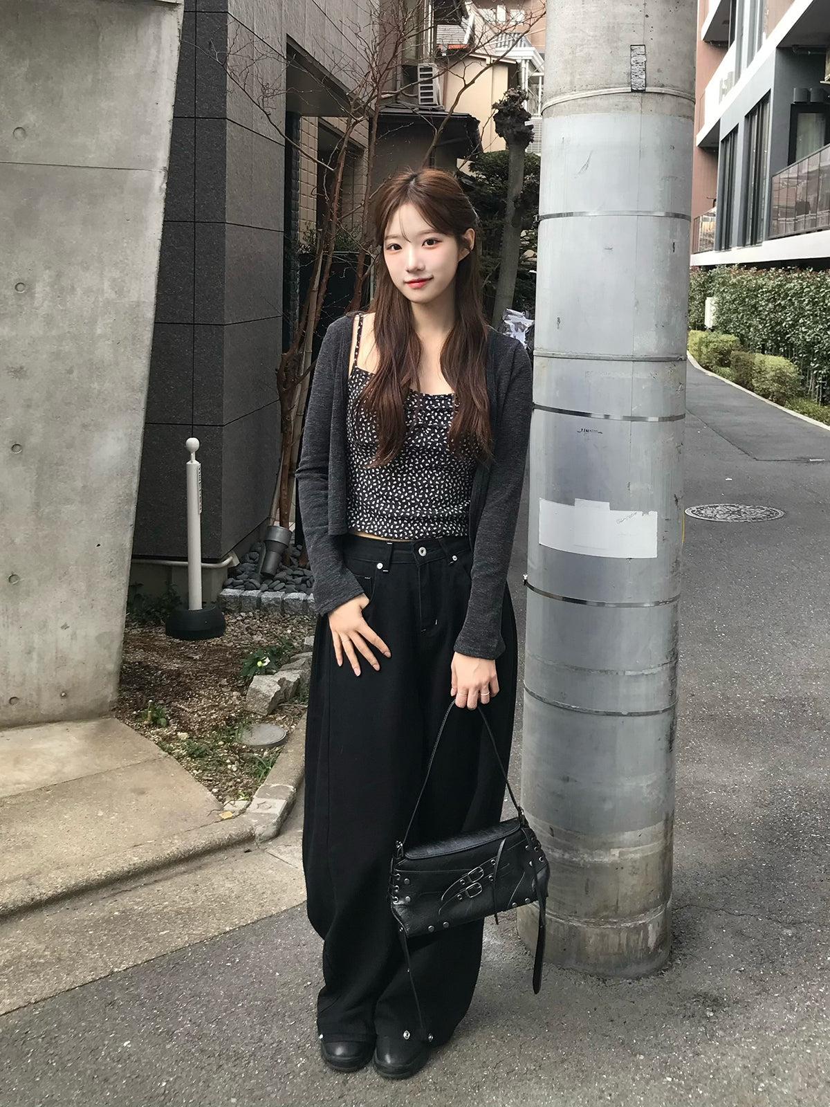 フラワーパターンキャミカーディガンセット