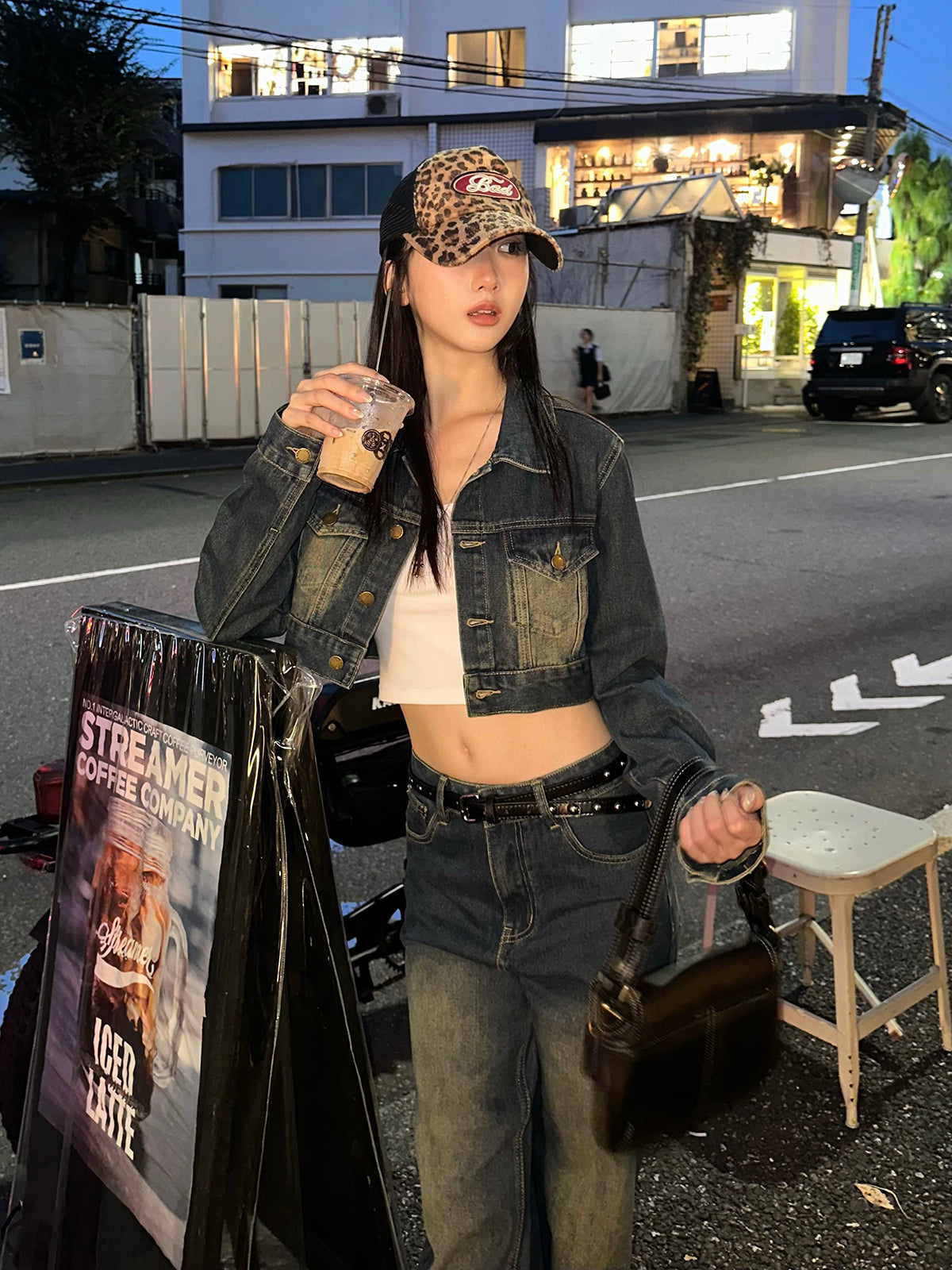 クロップドジャケットデニムセットアップ