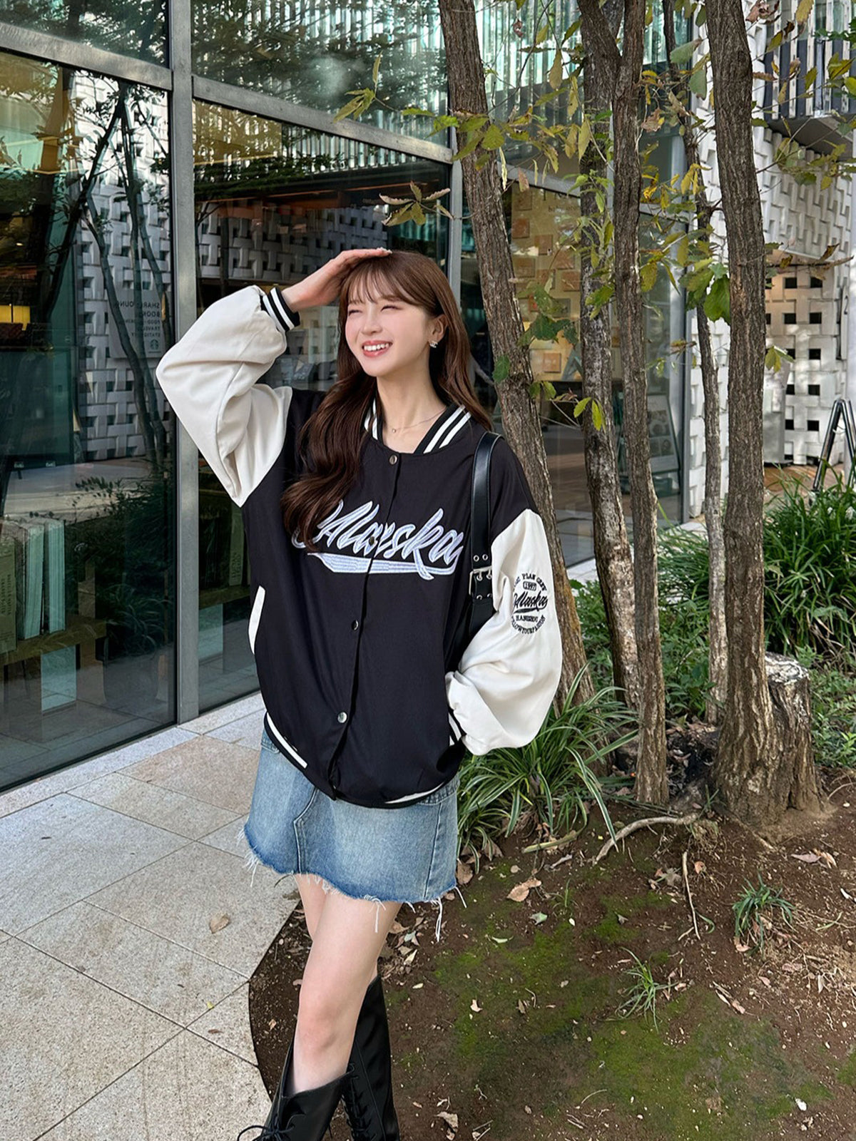 口袋設計牛仔迷你裙