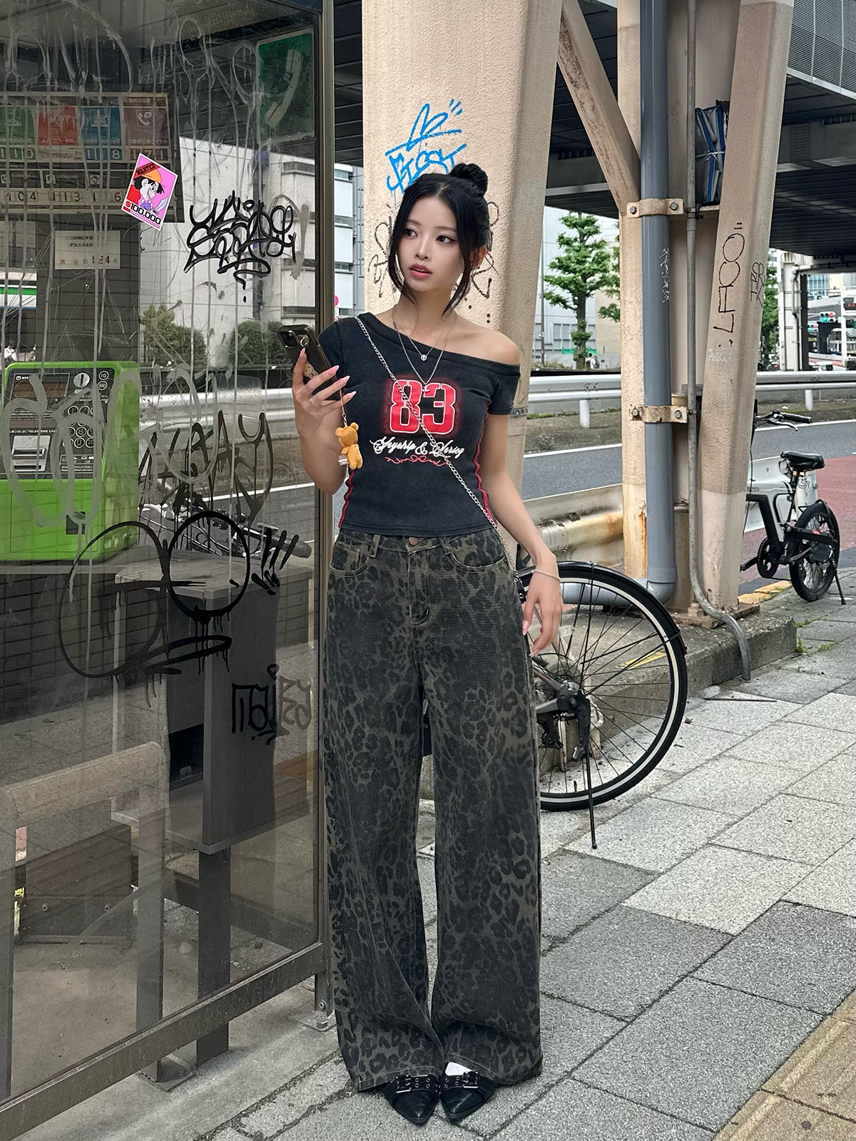 ナンバーロゴワンショルTシャツ