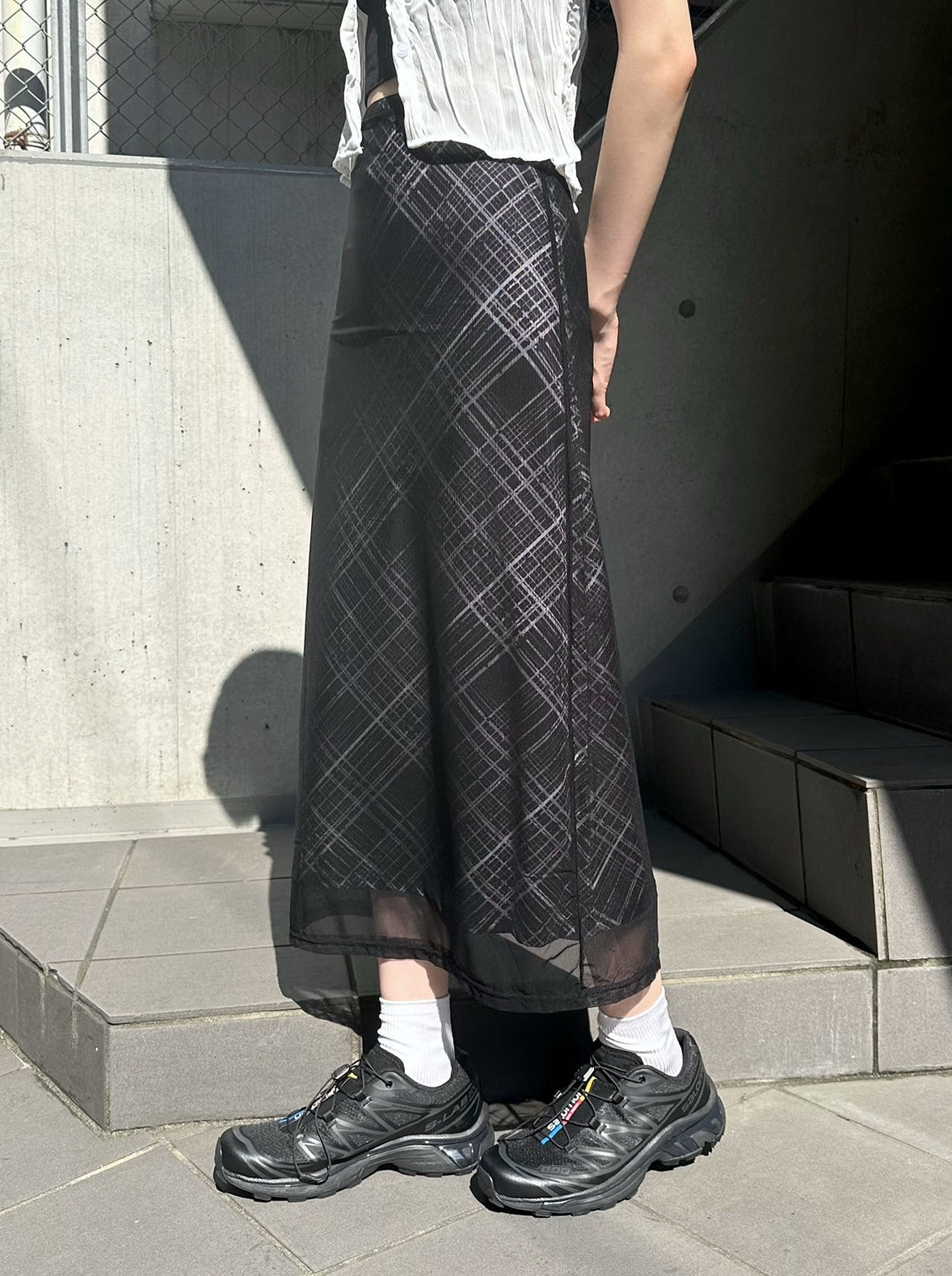 チェックプリントシアーレイヤードスカート – ANDOR ONLINE 