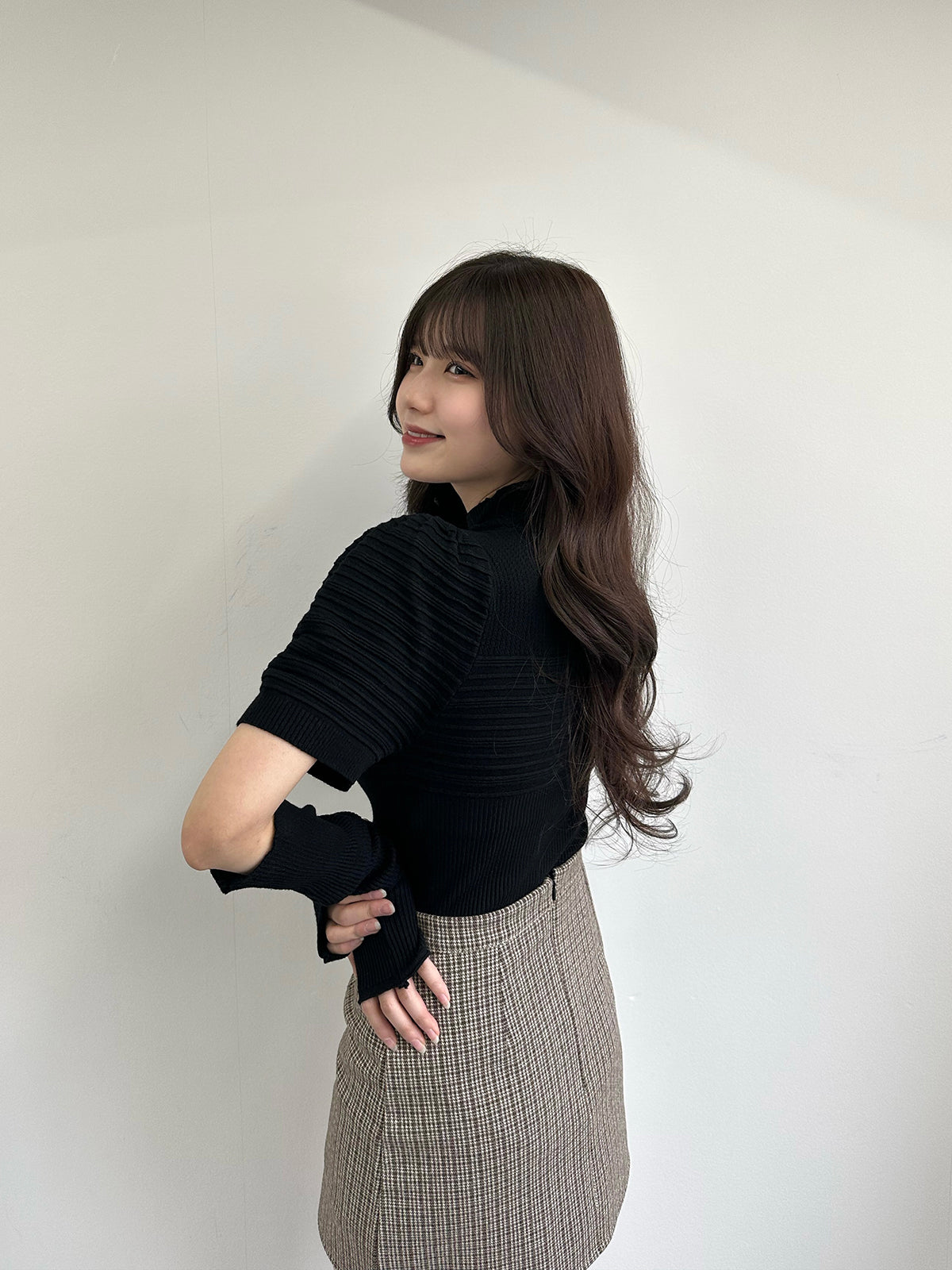 Puff sleeve arm warmer knit