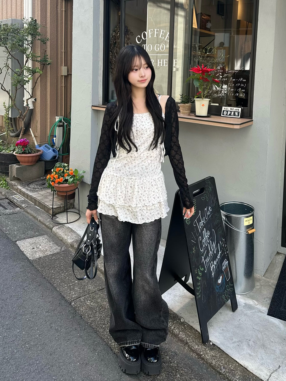 Shoulder Ribbon Tiered Camisole Dress