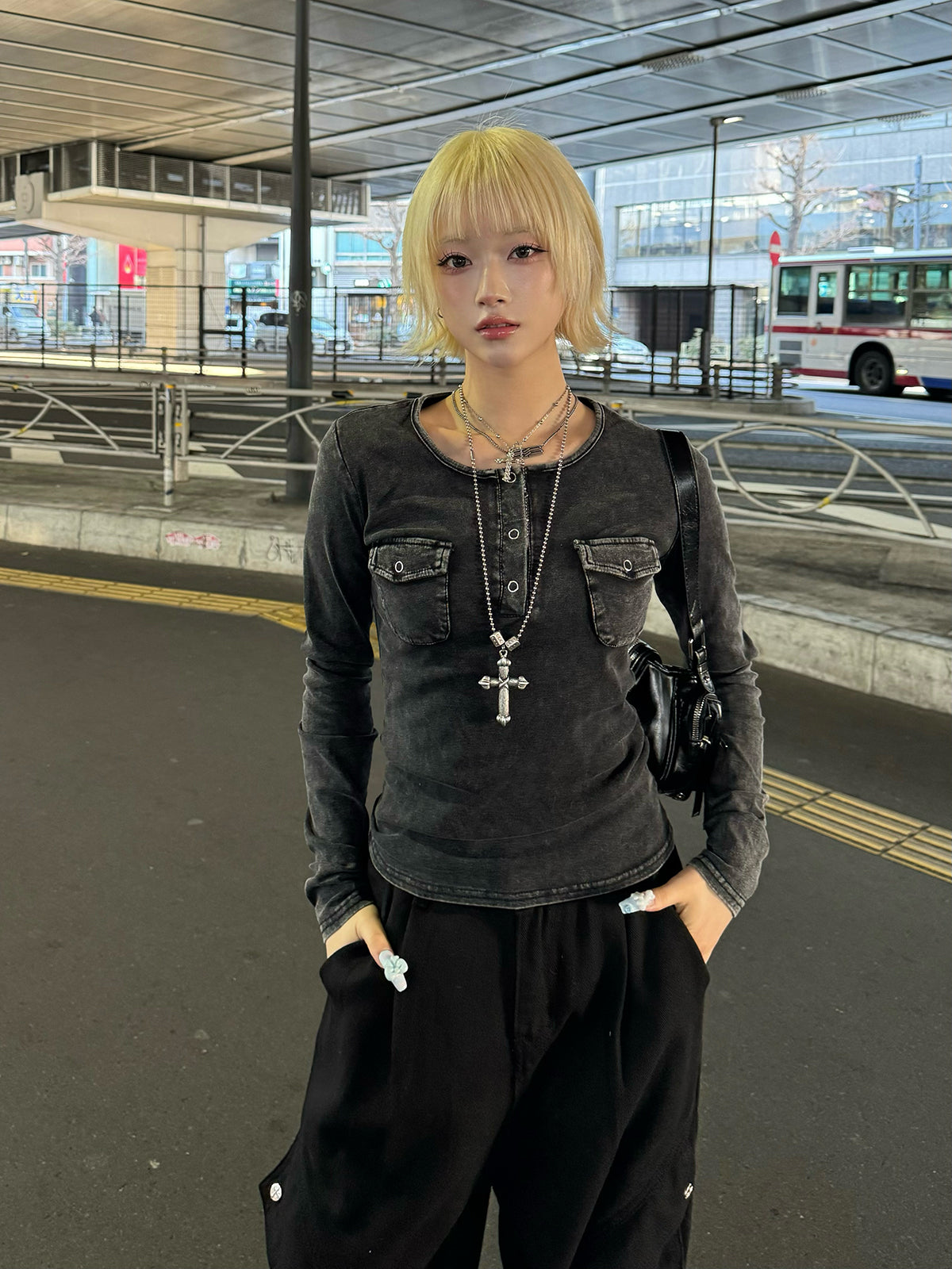 2/12★写真 水洗亨利领T恤