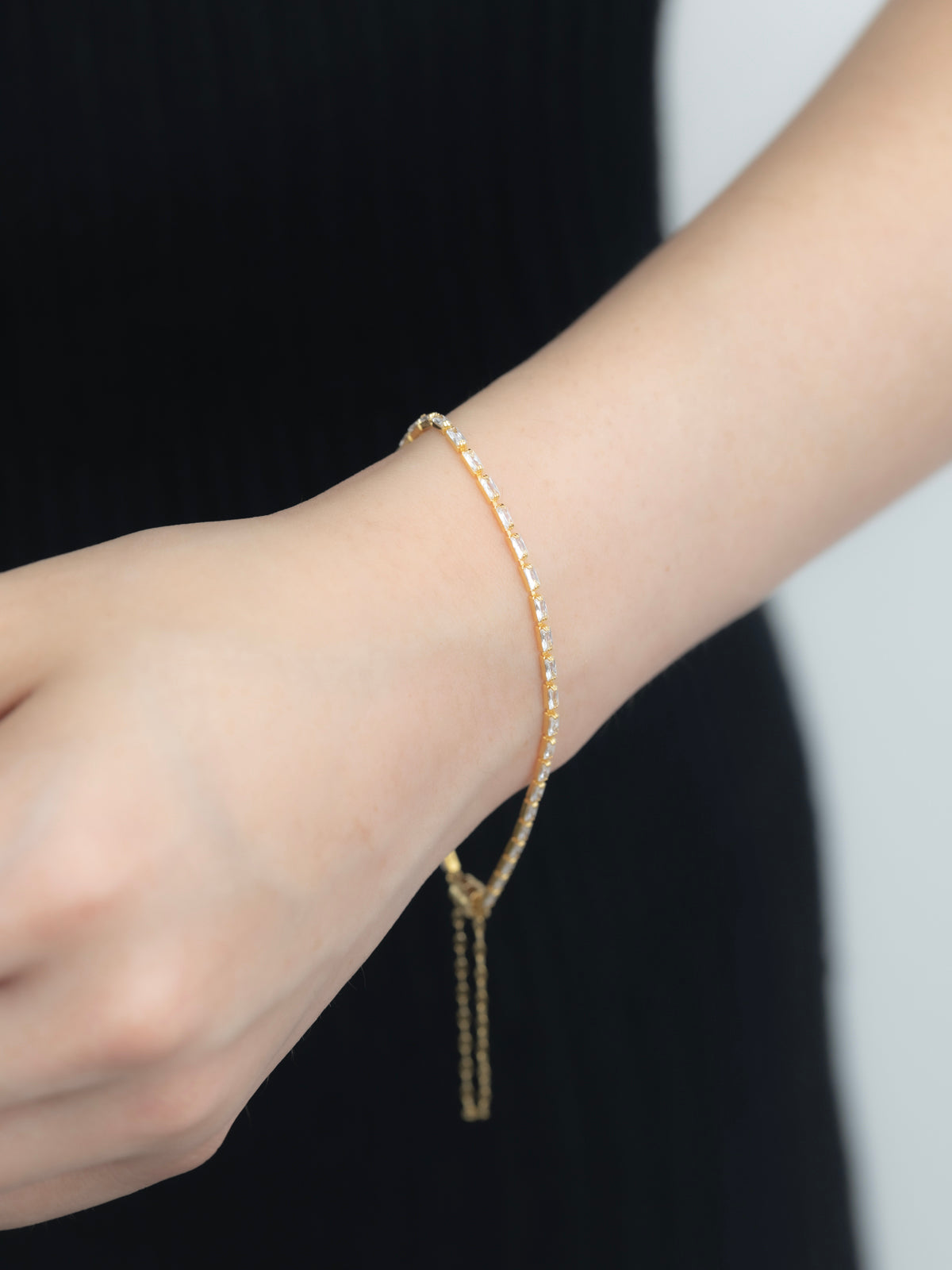 Square Cubic Tennis Bracelet