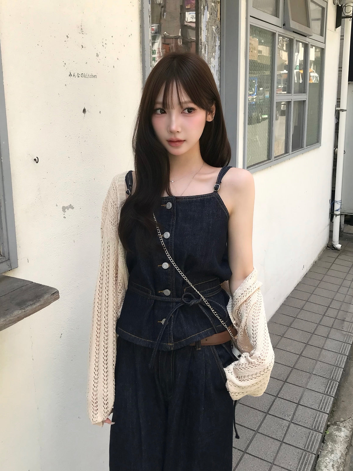 ルーズメッシュクロップドボレロ