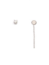 2wayグリッターチェーンマグネットピアス - シルバー