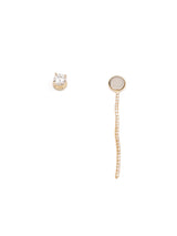 2wayグリッターチェーンマグネットピアス - ゴールド