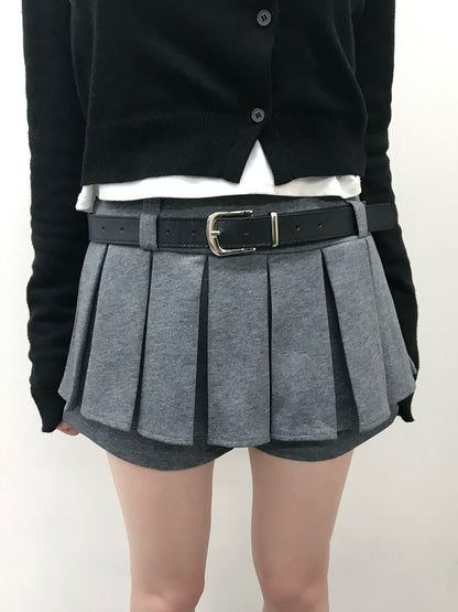 プリーツベルトミニスカパン