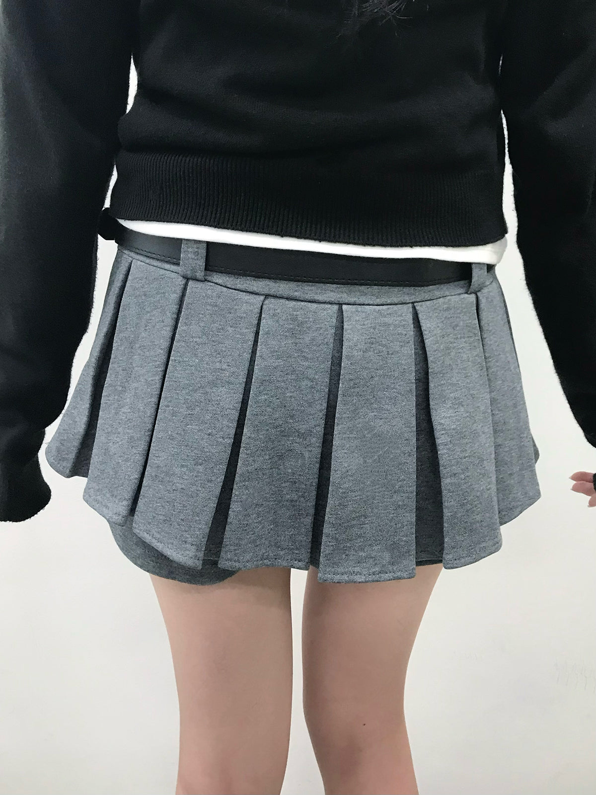 プリーツベルトミニスカパン