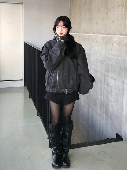 オーバーサイズライダースコート