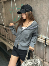 4/9★照片　黑色牛仔短裤 - 黑色