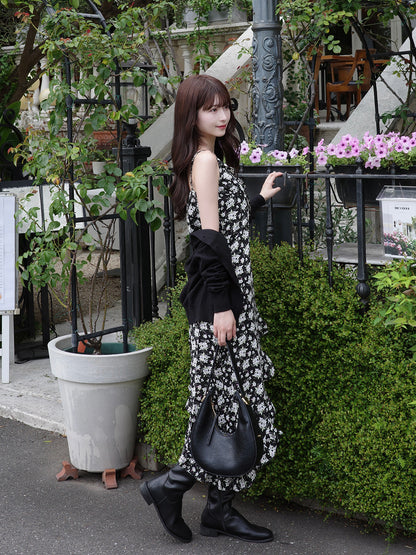 アシメフラワーキャミワンピセット