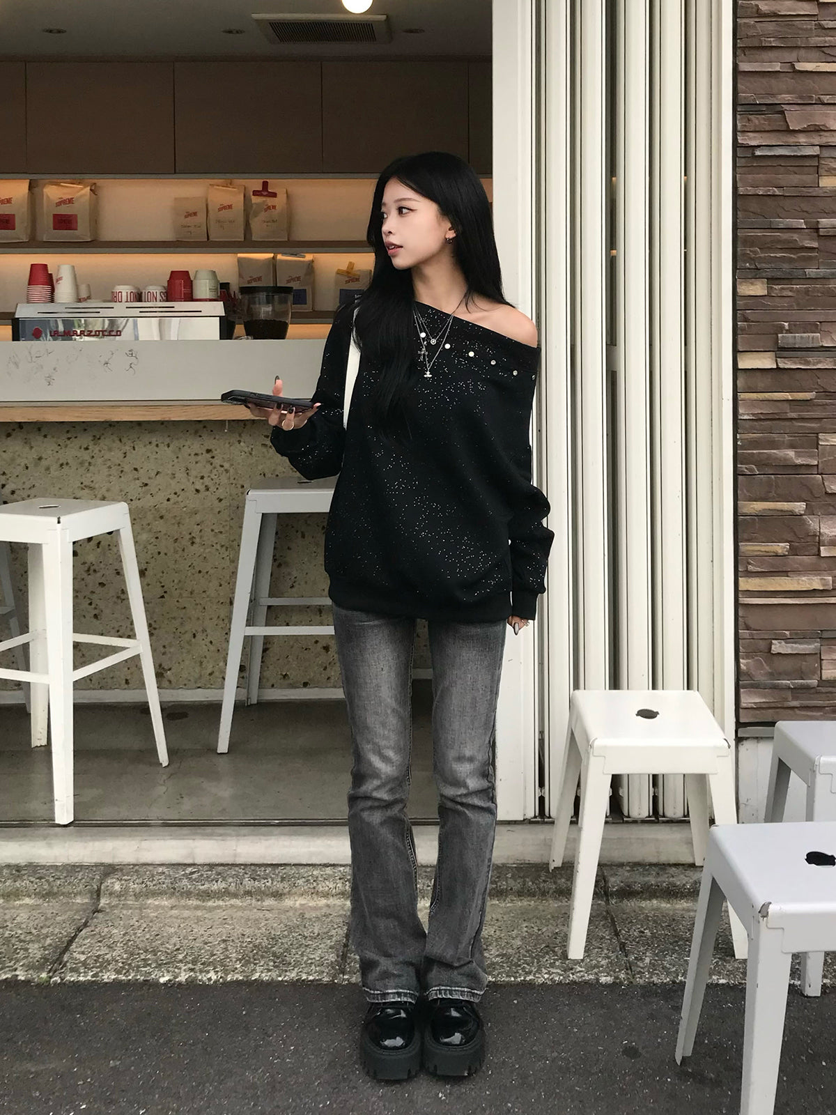 スタッズグリッタースウェット