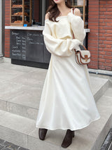 Flared dress knit set - ivory