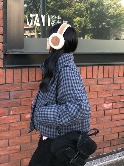 チェックパデッドボリュームブルゾン