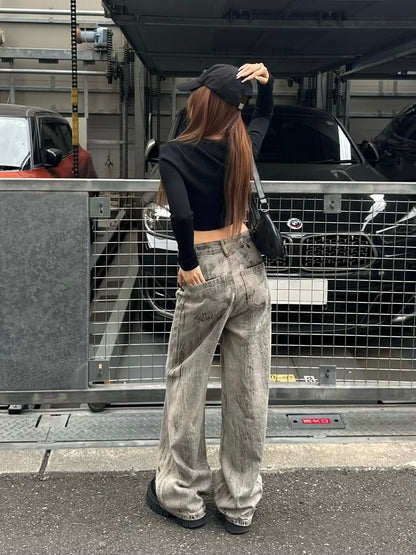 グレーウォッシュデニムパンツ