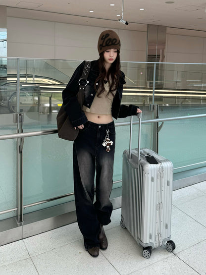 Cropped jacket denim set