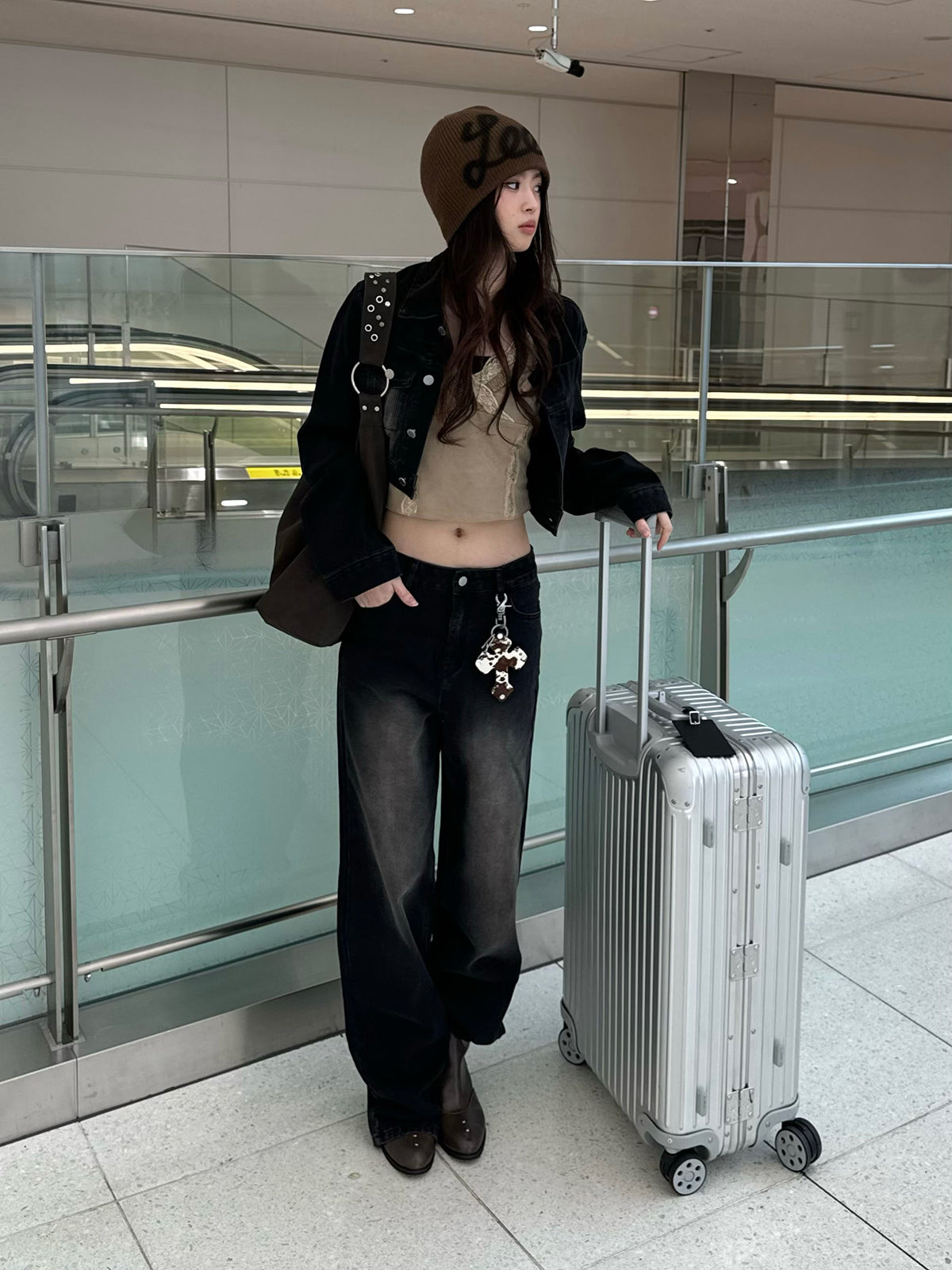 Cropped jacket denim set