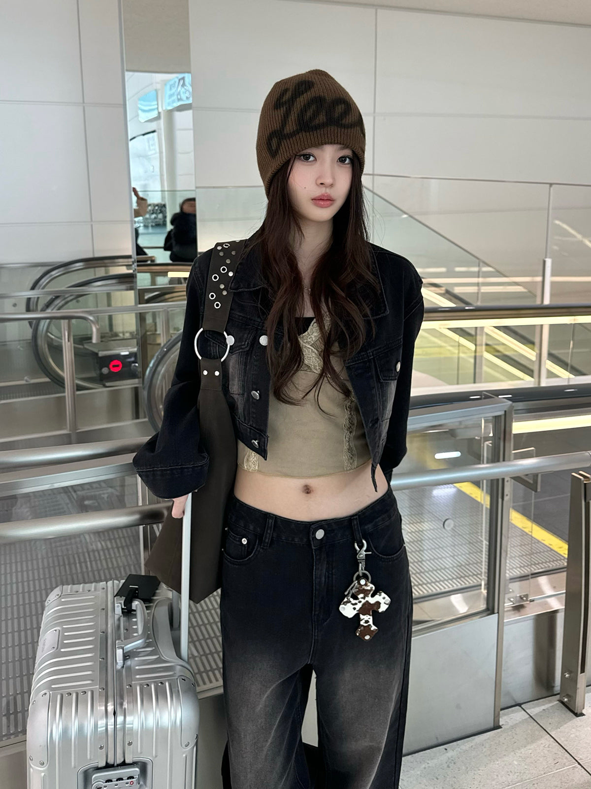 Cropped jacket denim set