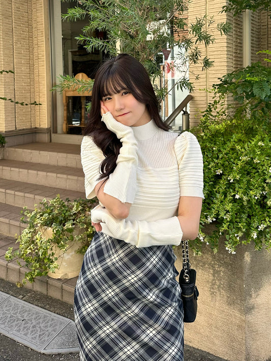 Puff sleeve arm warmer knit