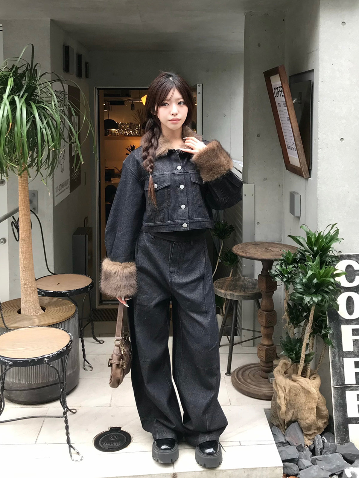ファータッチジャケットデニムセットアップ