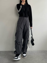 Side drawstring cargo pants - Dark Gray