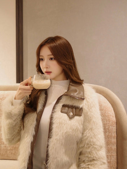 ファータッチレザーカラーコート