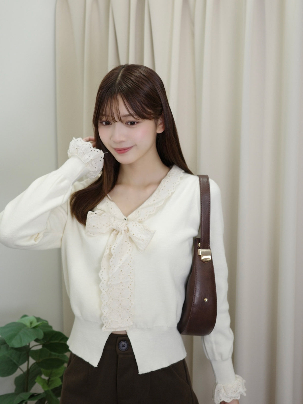 レースリボンボウタイニットカーディガン – ANDOR ONLINE