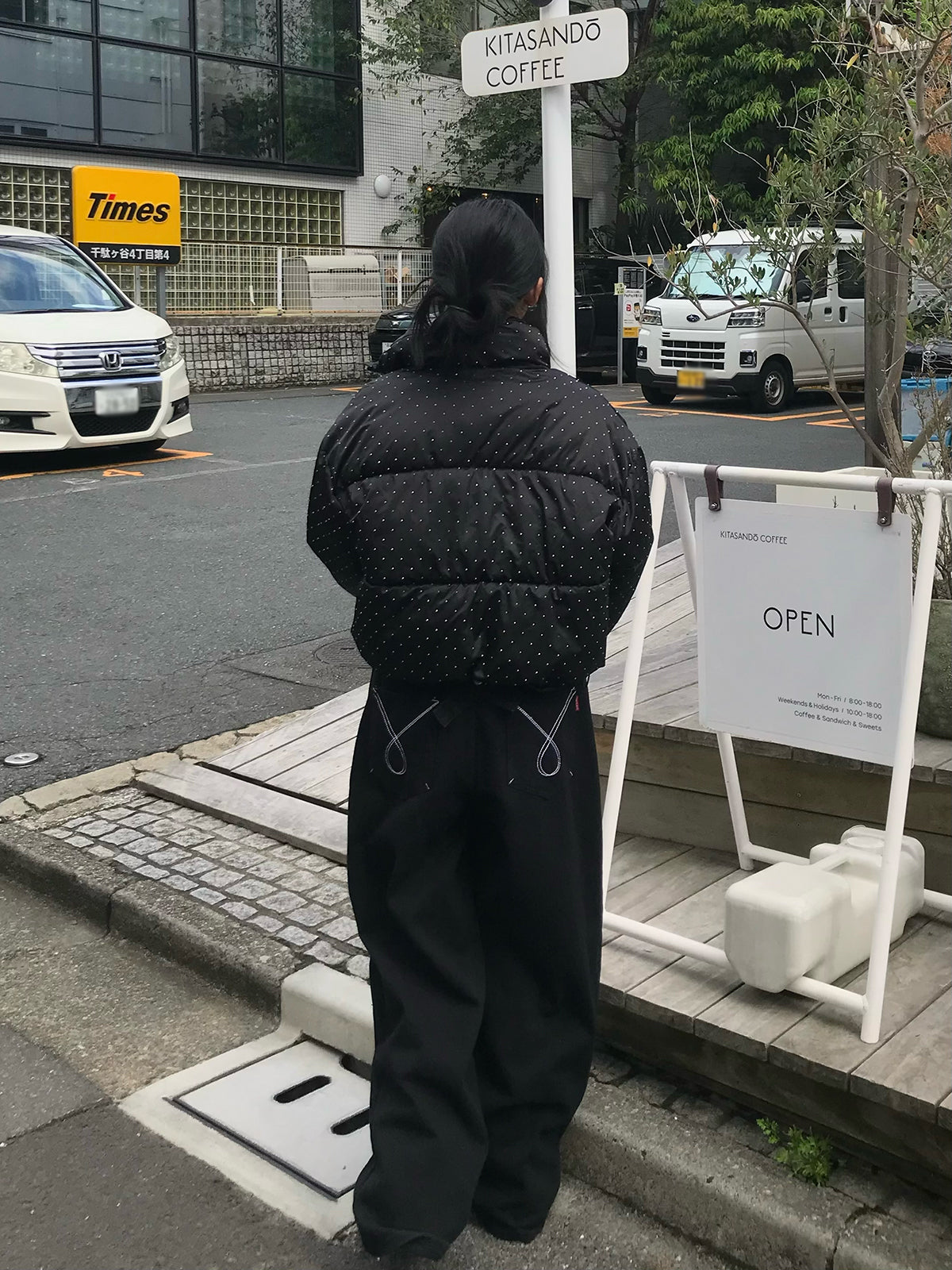 ステッチクロスワイドデニムパンツ