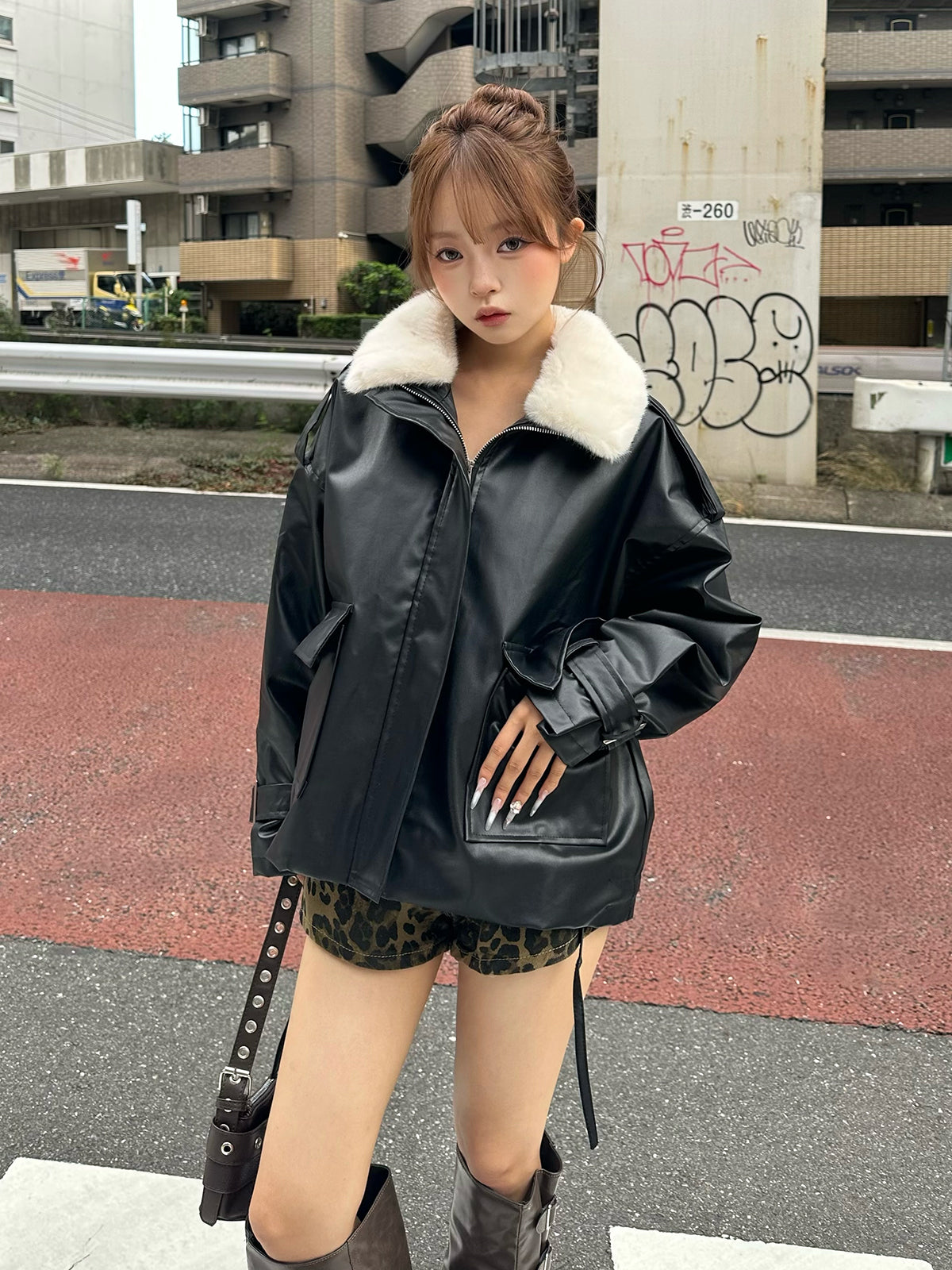 ファーライクカラーレザータッチジャケット – ANDOR ONLINE