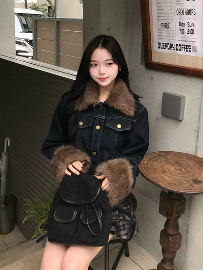 2WAYファータッチデニムジャケット