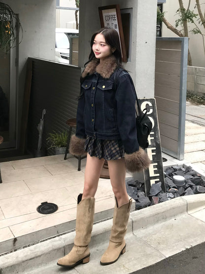 2WAYファータッチデニムジャケット