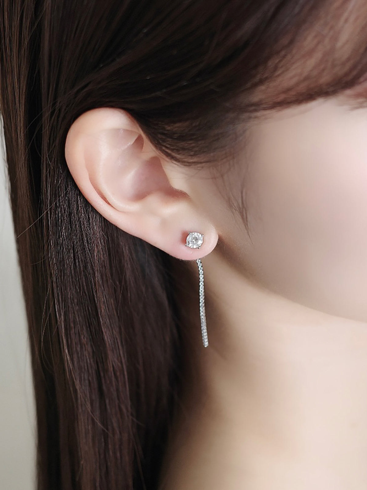 2wayグリッターチェーンマグネットピアス