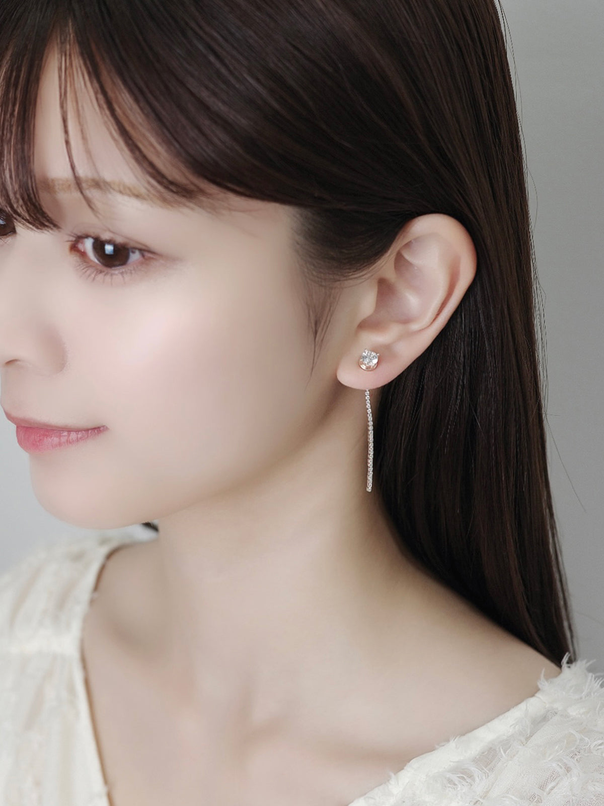 2wayグリッターチェーンマグネットピアス