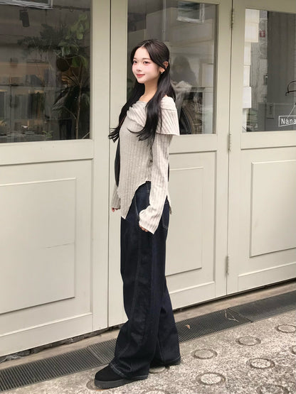 カーブバルーンワイドデニムパンツ