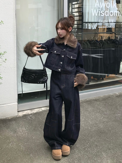 ファータッチジャケットデニムセットアップ