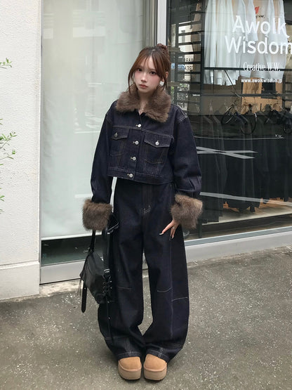 ファータッチジャケットデニムセットアップ
