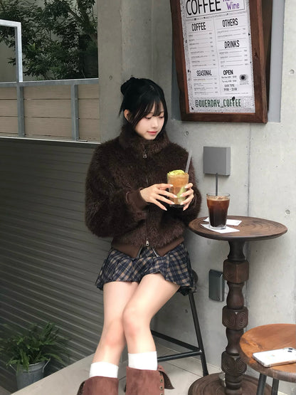 ファーライクダブルジップブルゾン