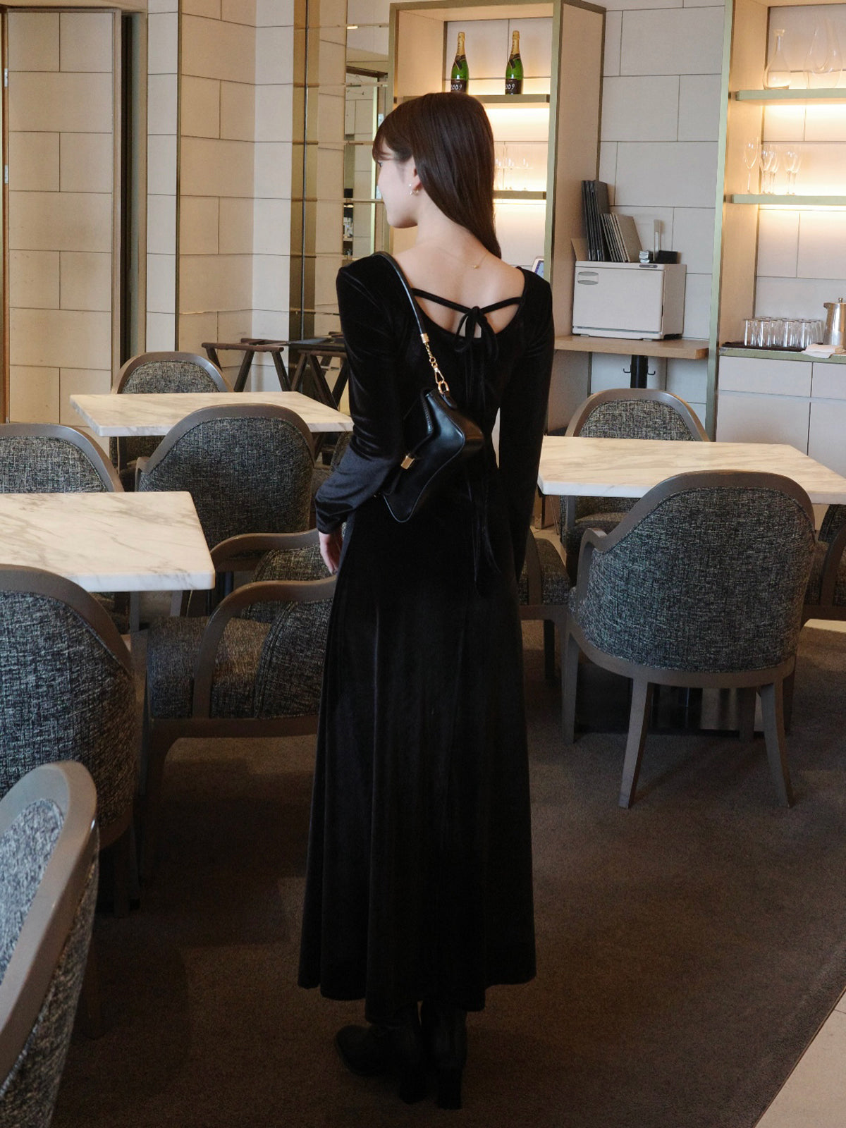 holidayandholiday バックオープンベロアワンピース バックオープンベロアワンピース – ANDOR ONLINE