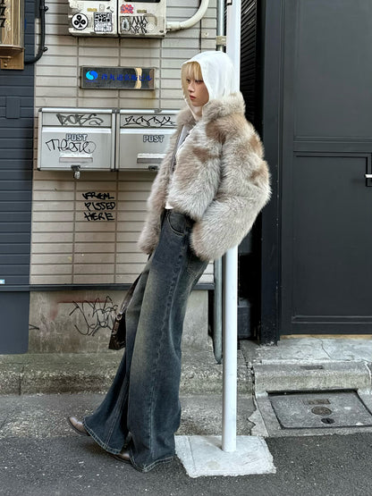 ハイウエストウォッシングデニムパンツ