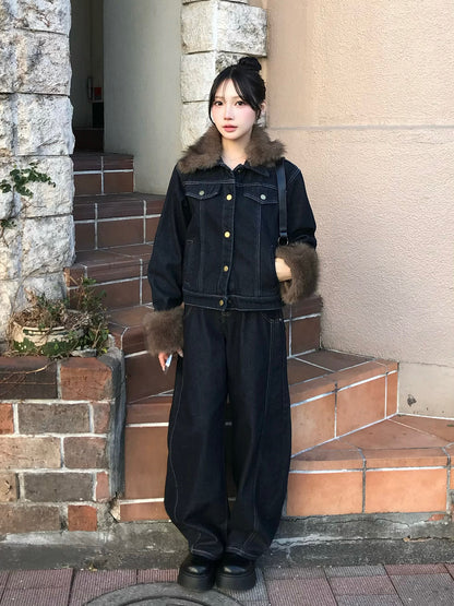 カーブバルーンワイドデニムパンツ