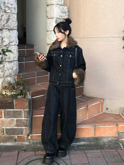 カーブバルーンワイドデニムパンツ