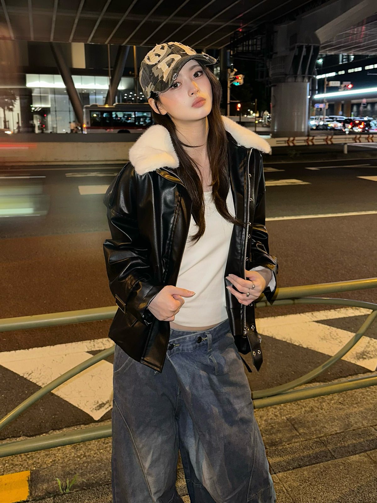 ファーライクカラーレザータッチジャケット – ANDOR ONLINE