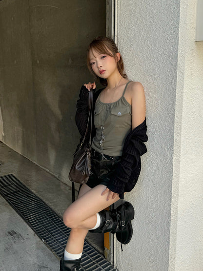 カモフラデザインデニムショートパンツ